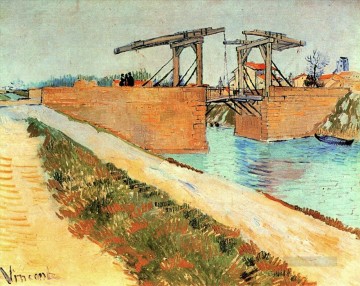 The Langlois Bridge at Arles with Road Alongside the Canal Vincent van Gogh Oil Paintings